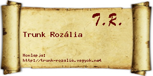 Trunk Rozália névjegykártya